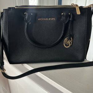 Michael Kors black Saffiano satchel